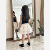 تاپ و دامن دخترانه نخی کراش مناسب 2 تا 7 سال