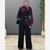 کت و شلوار مجلسی مزونی مدل آسو سوپر دیپلمات مازراتی رنگ مشکی
