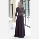 پیراهن ماکسی مجلسی زنانه لمه کاپدار سایز بزرگ