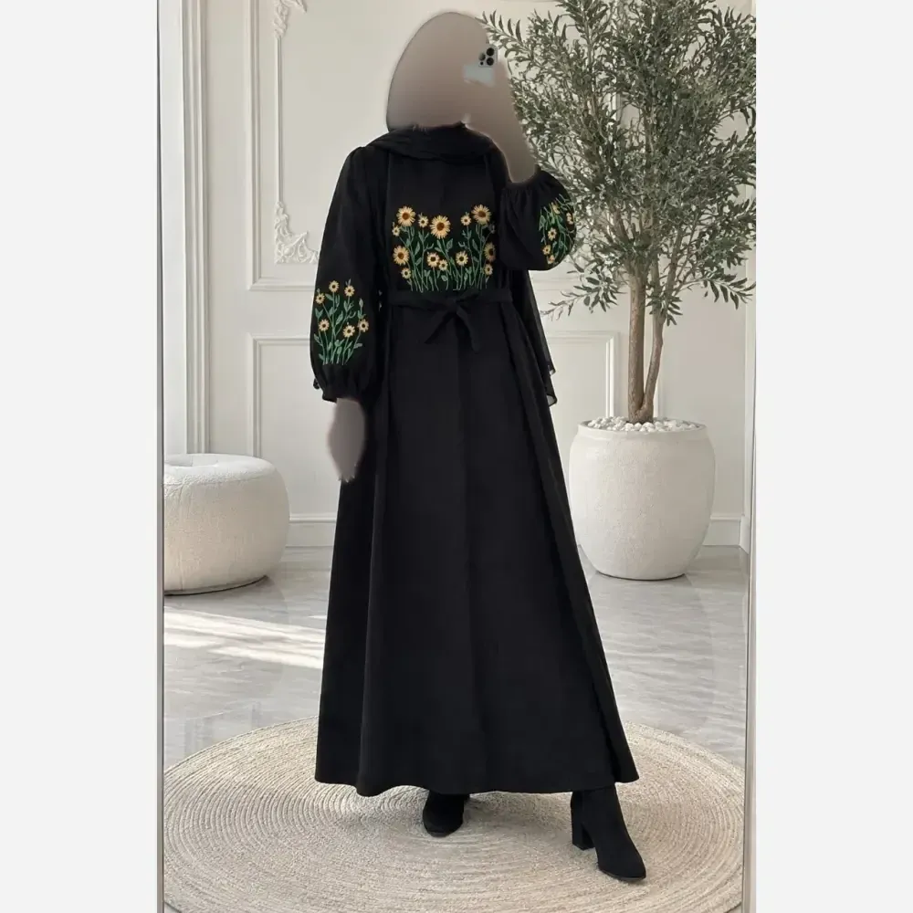 کفتان گلدوزی پاییزه مخمل کبریتی ریز فری سایز قد 140
