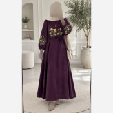 کفتان گلدوزی پاییزه مخمل کبریتی ریز فری سایز قد 140