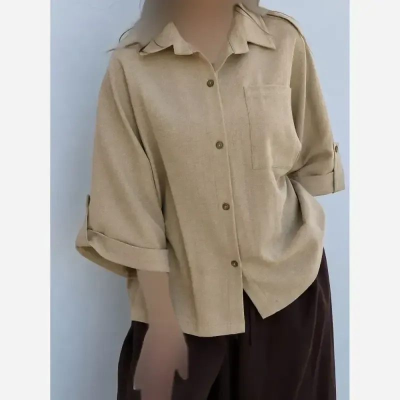 شومیز باکسی لینن درجه یک زنانه رنگ مشکی و سبز پسته ای فری سایز