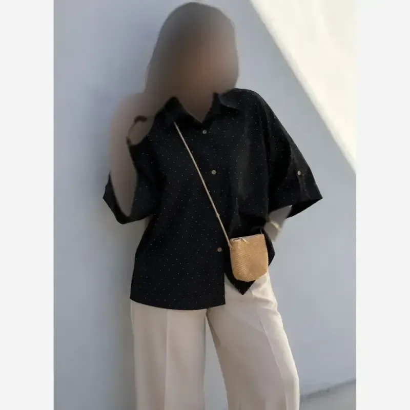 مانتو باکسی ینزی فول نگین خنک تابستانی فری سایز تا 48