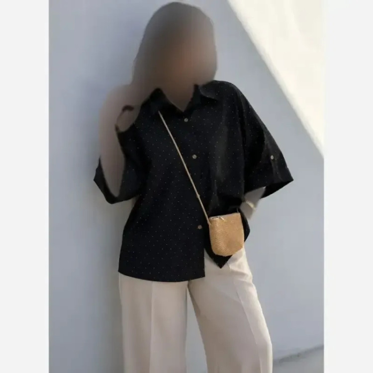 مانتو باکسی ینزی فول نگین خنک تابستانی فری سایز تا 48