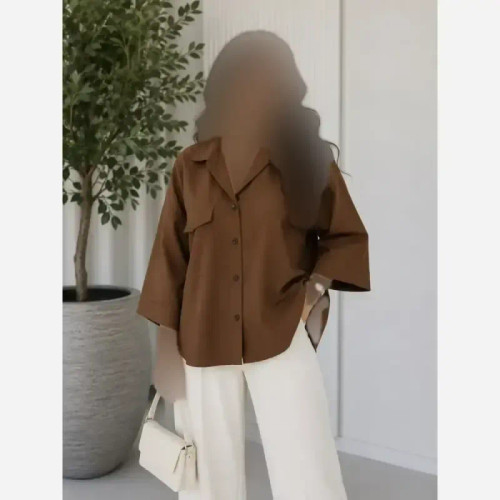 شومیز باکسی لینن درجه یک مشکی فری سایز تا 48 خنک