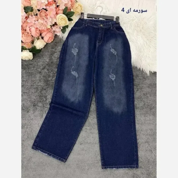 شلوار نیم بگ جین درجه یک سرمه ای سایز 42