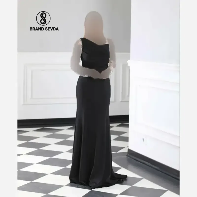 پیراهن زنانه مجلسی پارچه قواصی و پولکی سایز 38 تا 48 رنگ مشکی و سبز