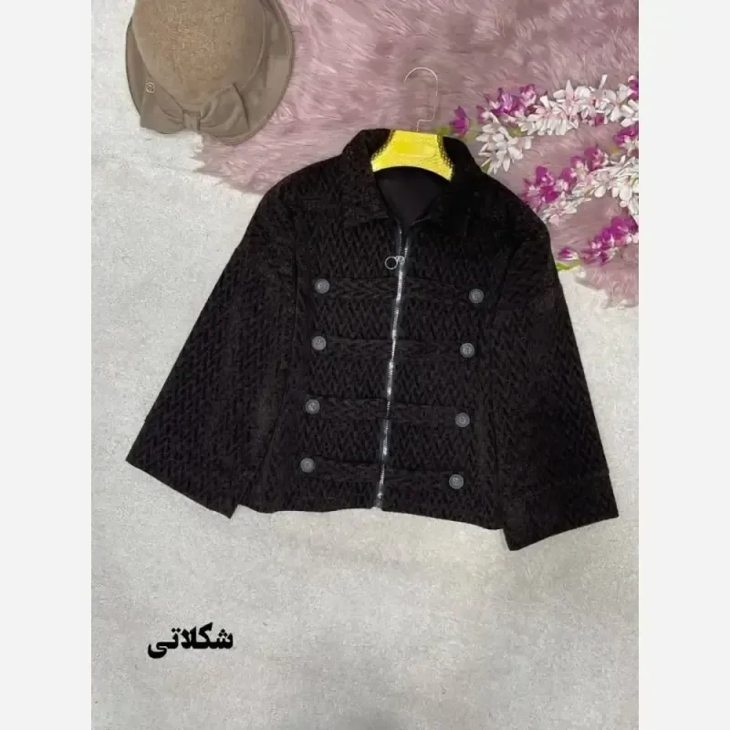 جکت مخمل پاییزه زنانه فری سایز مدل elegant