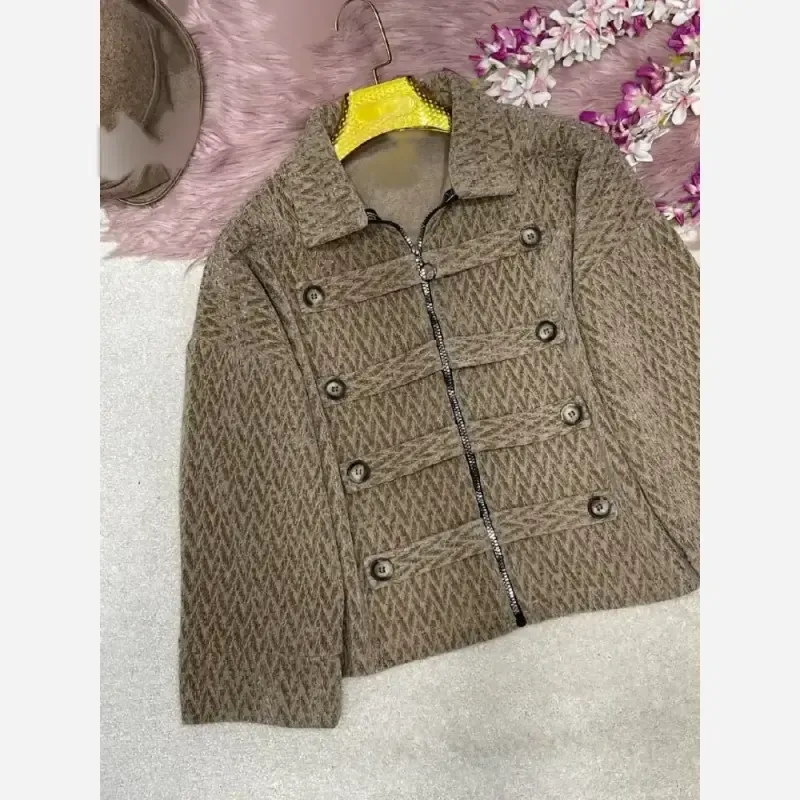 جکت مخمل پاییزه زنانه فری سایز مدل elegant