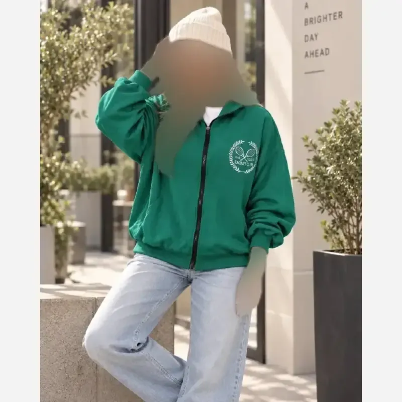سویشرت تنیس زنانه جنس گلکسی پنبه درجه یک سایز فری فانتزی گلدوزی شده