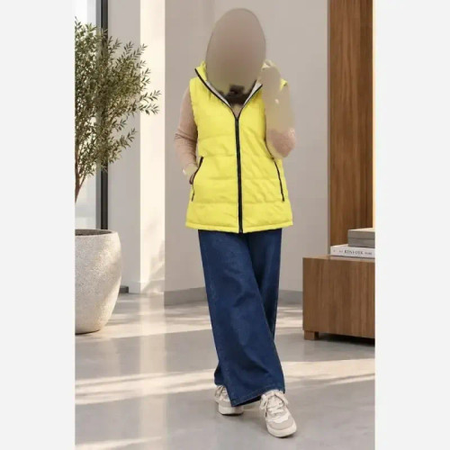 پافر پردیس مموری ضد آب پشم شیشه دار رنگ لیمویی سایز فری