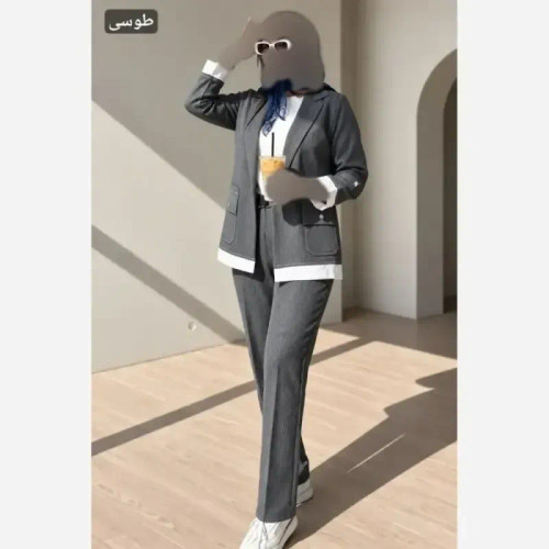 ست کت شلوار زنانه مادینا جنس پرشین دیپلمات سایز 36 تا 46