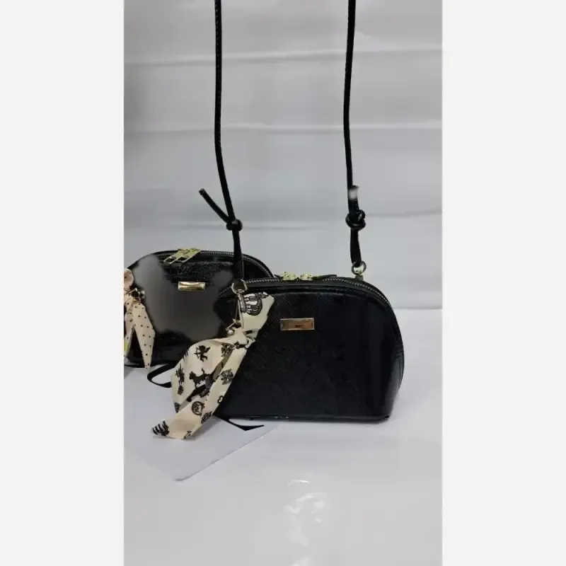 کیف دخترانه چرم ورنی هایا سایز 20 در 12 بند دوشی بلند