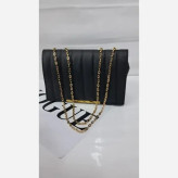 کیف بند زنجیری چرم مشکی سایز 20 در 14 مدل ژیکان