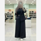کت شلوار زنانه لینن مدل سارا رنگ مشکی و سبز