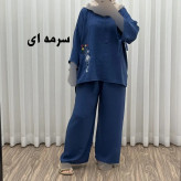 ست بلوز شلوار بادکنکی فری سایز تا 52 ابر و باد چهارفصل شیک و راحت بدون آبرفت و رنگ رفتگی
