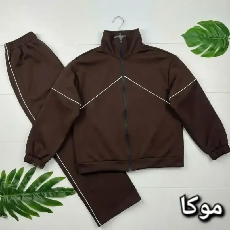 سویشرت و شلوار نانسی جنس مازراتی درجه یک رنگ مشکی موکا سرمه ای فری سایز