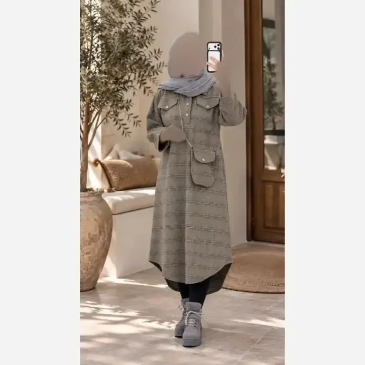 کفتان پشمی کیف دار سیسیل موهر پشمی گرم بالا فری سایز