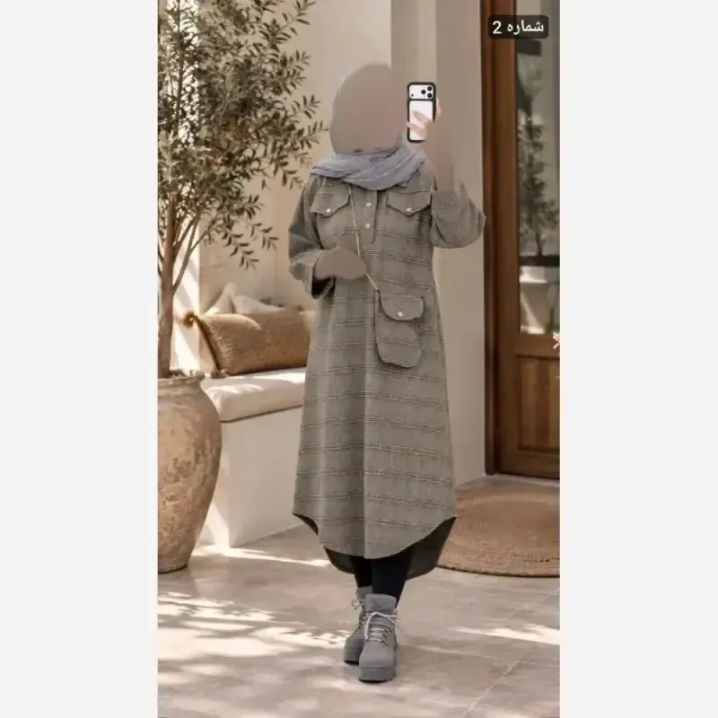 کفتان پشمی کیف دار سیسیل موهر پشمی گرم بالا فری سایز