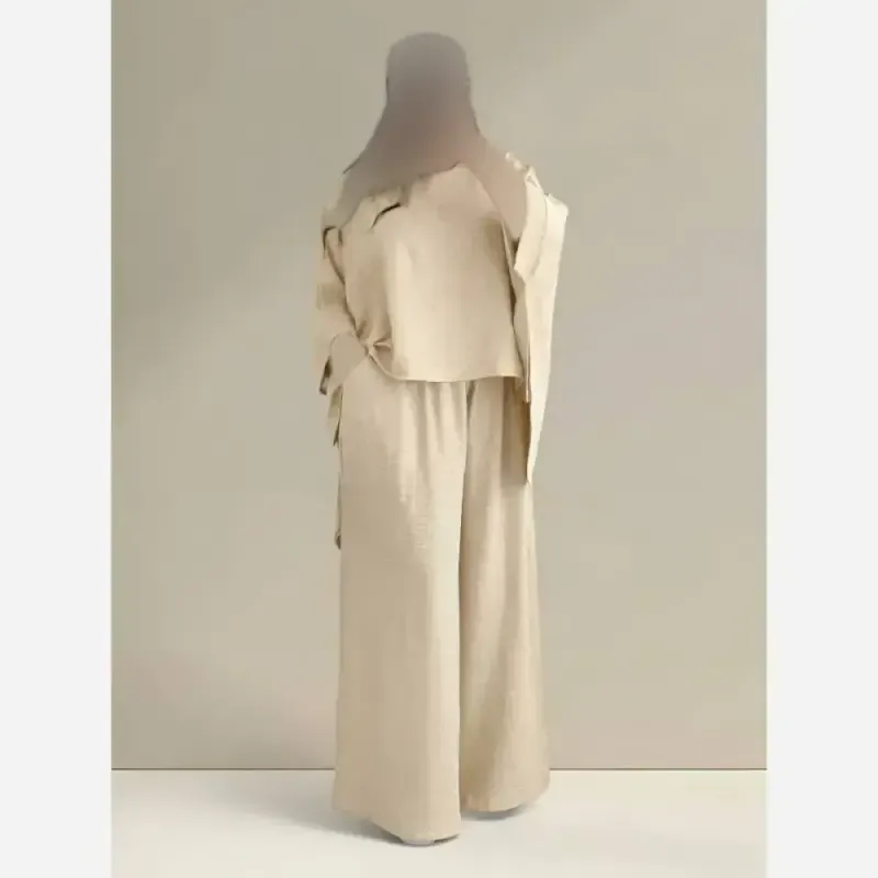 ست شومیز و شلوار زنانه جنس شانتون فری سایز