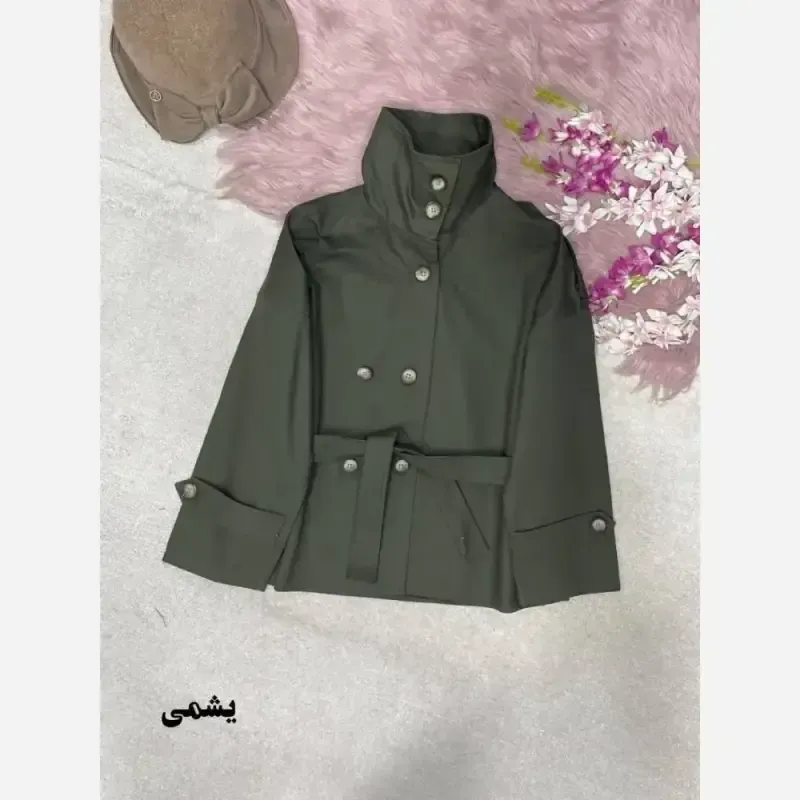 ترنچ کت کتان زنانه فری سایز 38 تا 46 رنگ بندی متنوع
