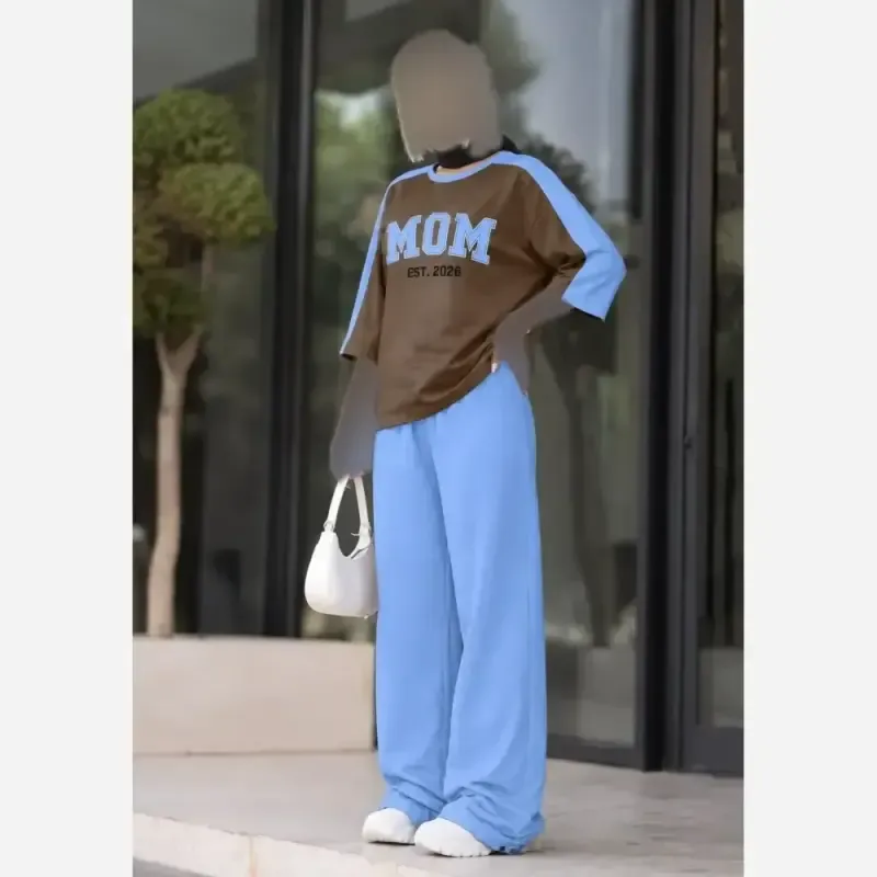 ست اسپرت زنانه پنبه گلکسی مدل mom سایز 38 تا 48