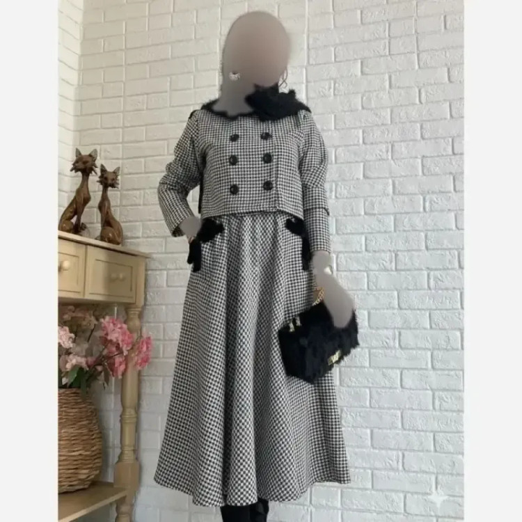 کت دامن پیچازی گرم و ضخیم زنانه سایز بزرگ و معمولی