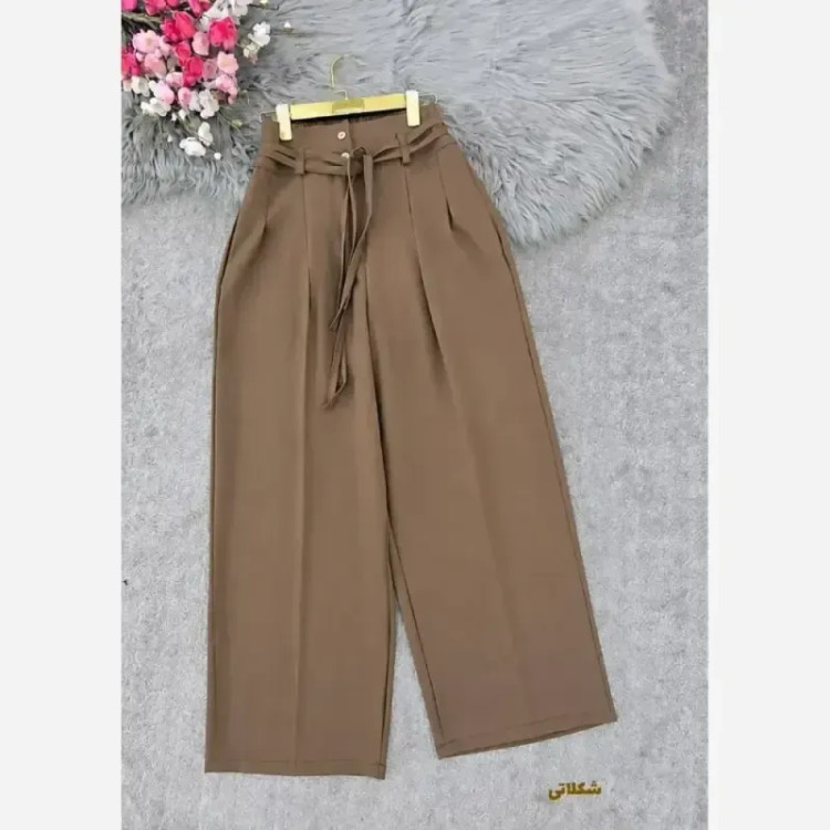 شلوار بگ بزیاق کمربنددار جیب دار قد 105 سایز L تا XXL
