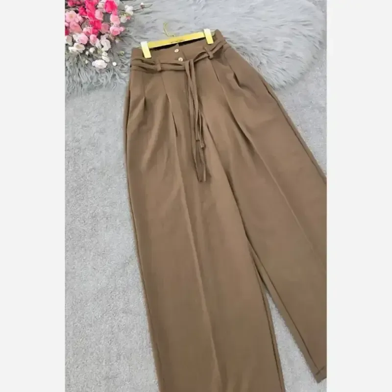 شلوار بگ بزیاق کمربنددار جیب دار قد 105 سایز L تا XXL
