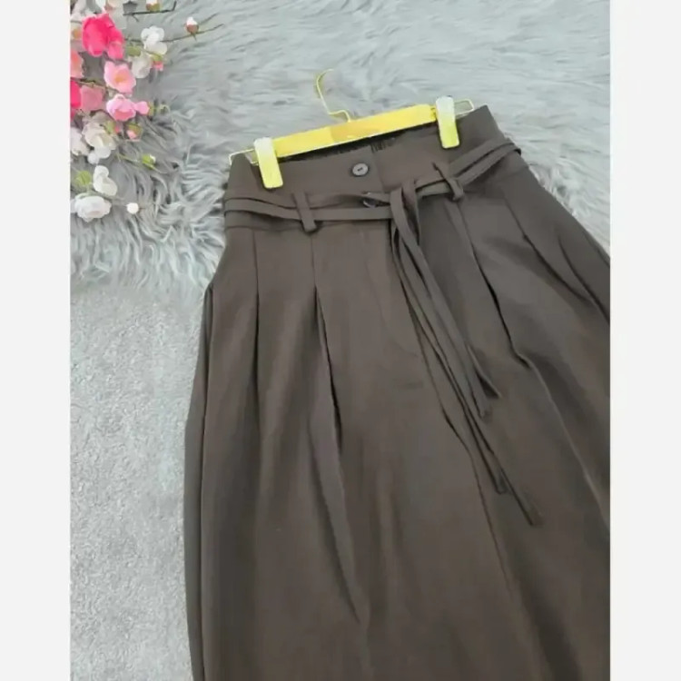 شلوار بگ بزیاق کمربنددار جیب دار قد 105 سایز L تا XXL