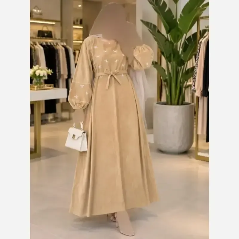 کفتان گلدوزی پاپیونی پاییزه مخمل کبریتی ریز فری سایز