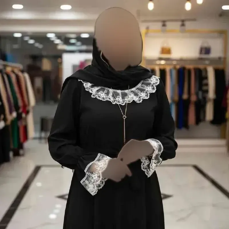 پیراهن عبایی زنانه مدل محبوبه جنس الیزه رنگ مشکی