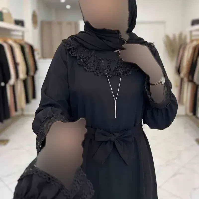 پیراهن عبایی زنانه مدل محبوبه جنس الیزه رنگ مشکی
