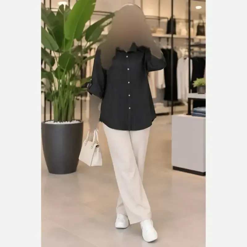 شومیز مانتویی کراش پاگن دار خنک و تابستانی