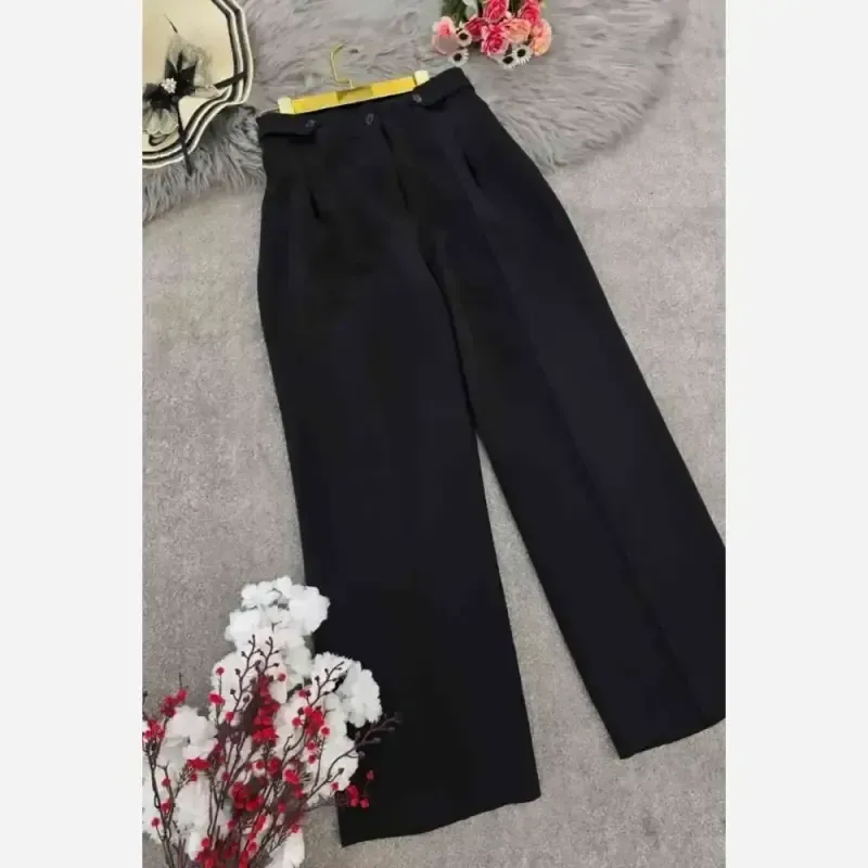 شلوار بگ مازراتی کمر پاگن دار زنانه قد 103 رنگ مشکی قهوه ای نسکافه ای سایز L XL XXL