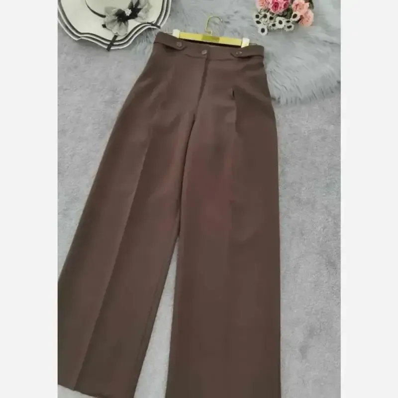شلوار بگ مازراتی کمر پاگن دار زنانه قد 103 رنگ مشکی قهوه ای نسکافه ای سایز L XL XXL
