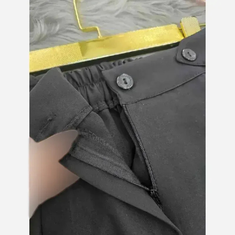 شلوار بگ مازراتی کمر پاگن دار زنانه قد 103 رنگ مشکی قهوه ای نسکافه ای سایز L XL XXL