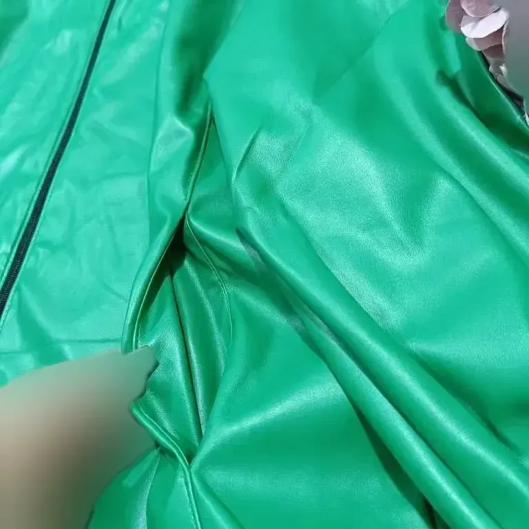کاپشن چرم کلاهدار زنانه صنعتی درجه یک فری سایز