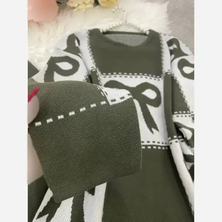 ست بافت زنانه دو تکه بلوز و شلوار بگ فری سایز تا 48