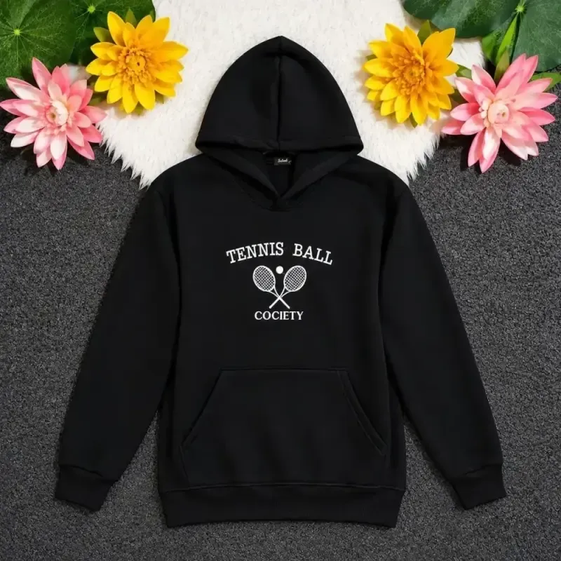 هودی دورس توکرکی طرح گلدوزی اسپرت آستین کش بافت