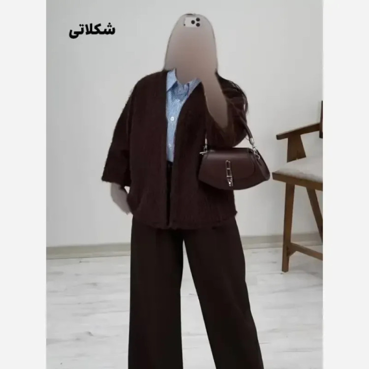 پالتو پشمی زنانه مدل بنیتا سایز 38 تا 46 رنگ مشکی شکلاتی شتری موشی شیری