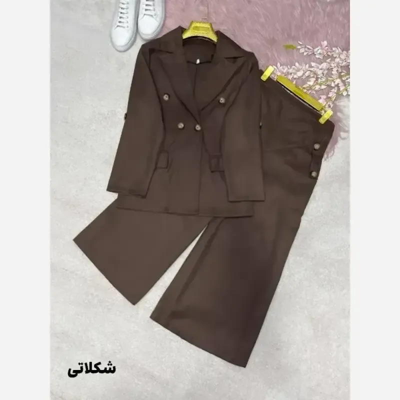 کت شلوار زنانه کتان کجراه مدل رویا رنگ بندی متنوع سایز 38 تا 48