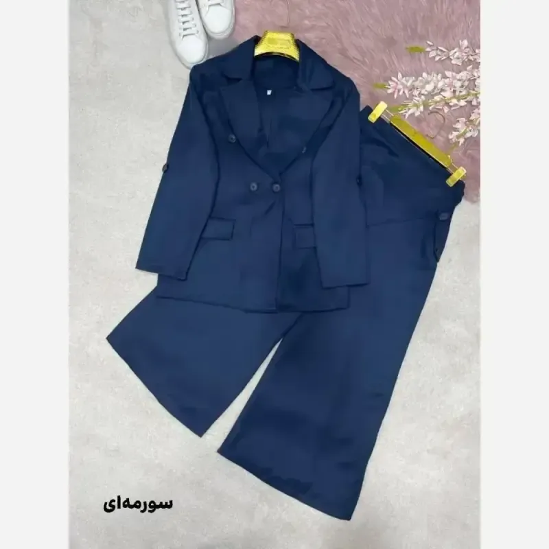 کت شلوار زنانه کتان کجراه مدل رویا رنگ بندی متنوع سایز 38 تا 48