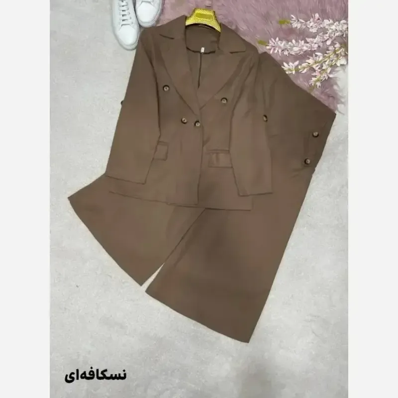 کت شلوار زنانه کتان کجراه مدل رویا رنگ بندی متنوع سایز 38 تا 48