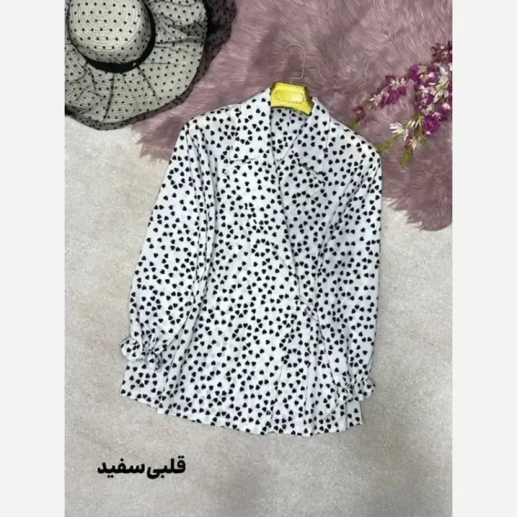 شومیز یقه انگلیسی زنانه جنس کرپ بوگاتی فری سایز 38 تا 46