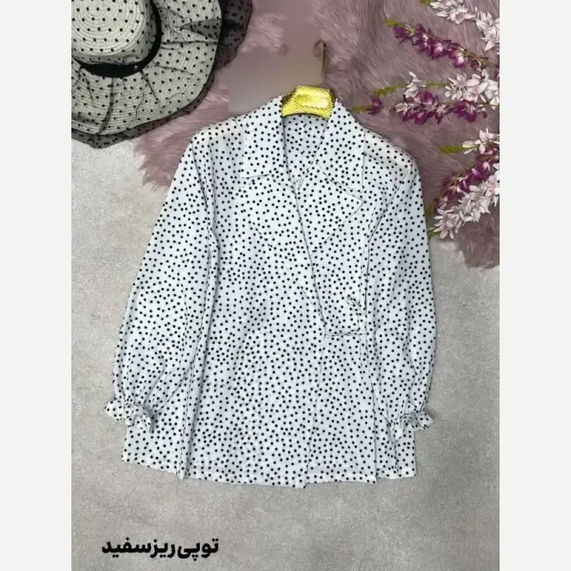 شومیز یقه انگلیسی زنانه جنس کرپ بوگاتی فری سایز 38 تا 46