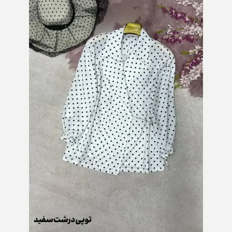 شومیز یقه انگلیسی زنانه جنس کرپ بوگاتی فری سایز 38 تا 46