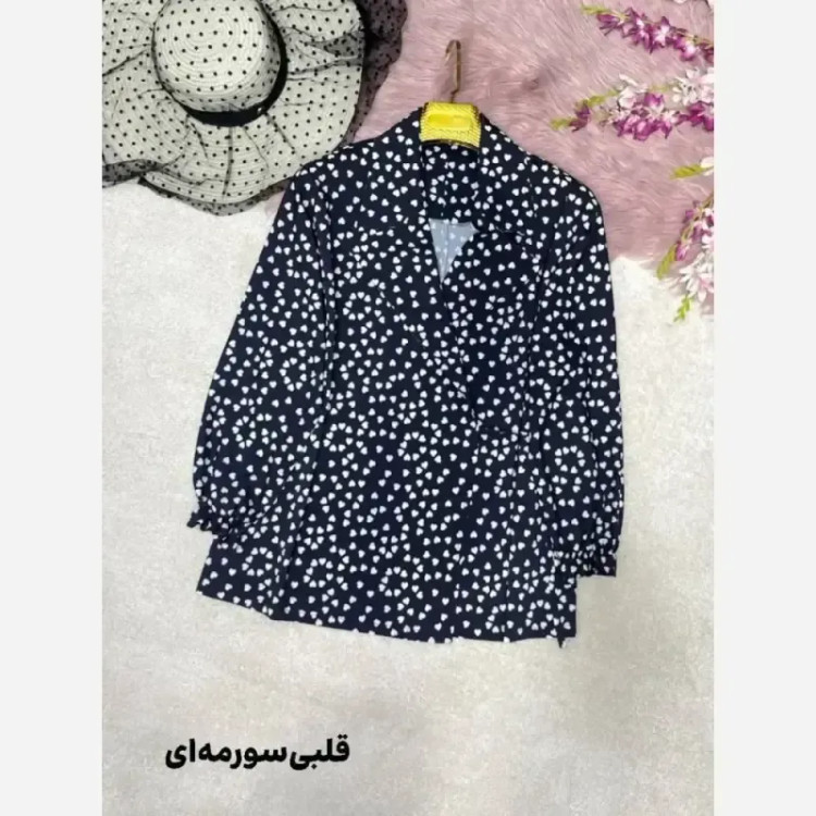 شومیز یقه انگلیسی زنانه جنس کرپ بوگاتی فری سایز 38 تا 46