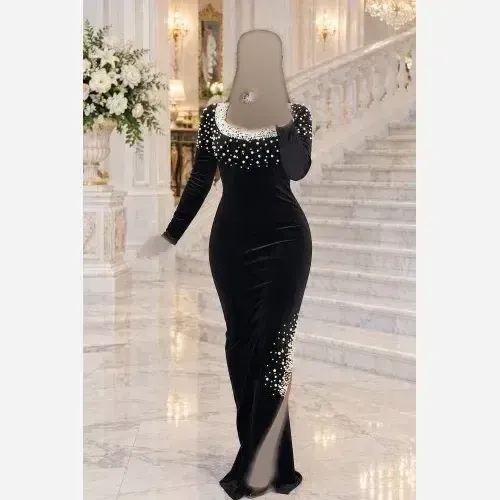 ماکسی مخمل مرواریدی مدل لنا قد 150 سایز 36 تا 46