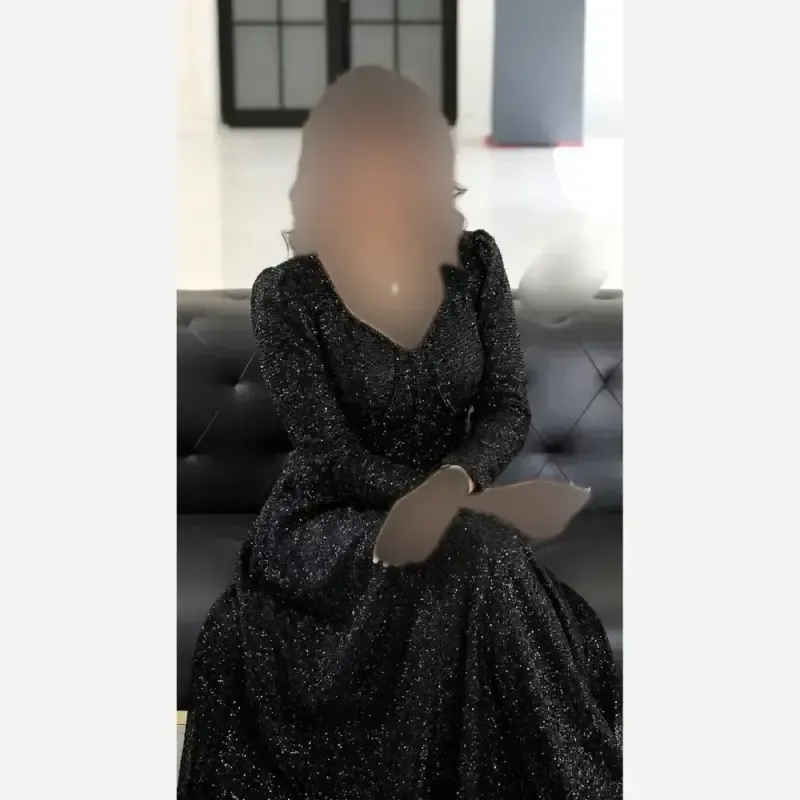 لباس مجلسی مشکی مدل مزونی سنگدوزی شده جنس دانتل چمنی سایز 40 تا 52 کاپدار